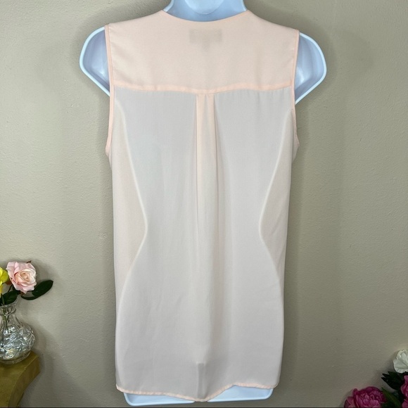 S My Michelle Pink & White Sleeveless Flowy Blouse Women’s Small 4 6 Top - Picture 6 of 7